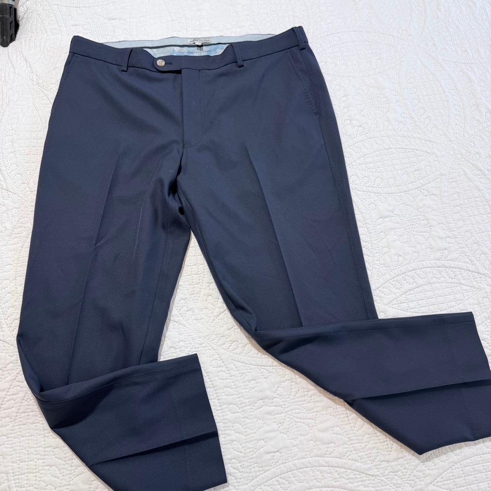 Peter‎ Millar Collection Navy Blue Classic Fit Flat Front Golf Pants 36x27